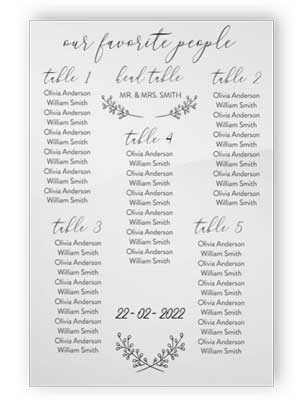 Acrylic Wedding Seating Sign