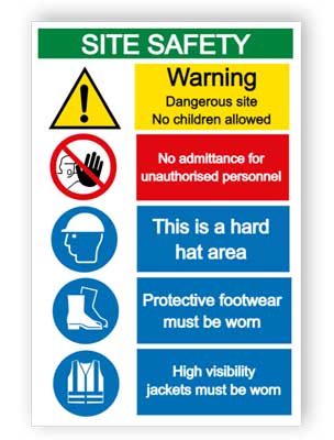 Vertical site safety sign