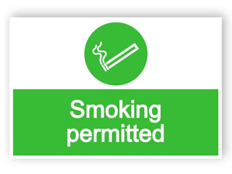 Smoking permitted sign 1
