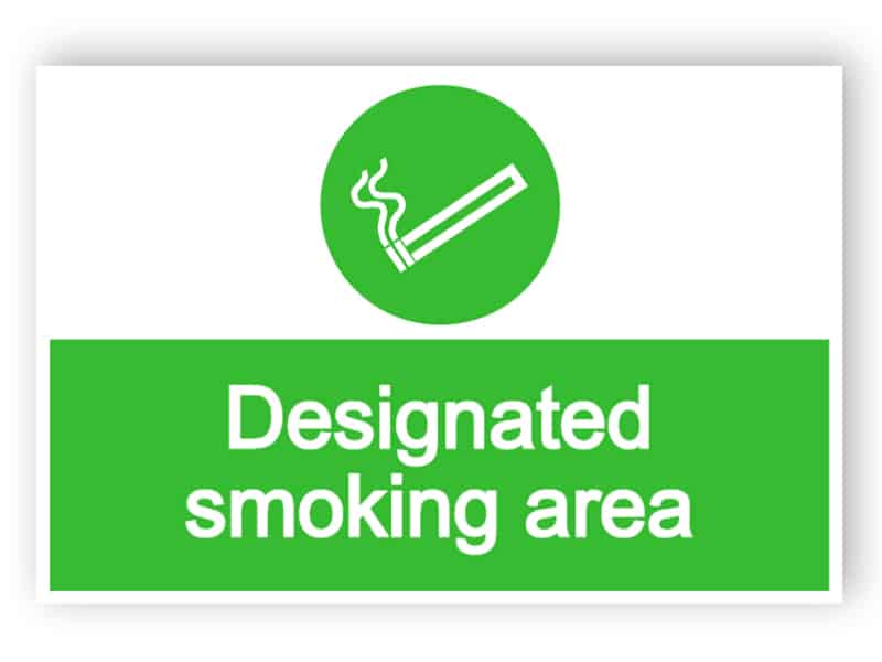 Designated smoking area sign 1