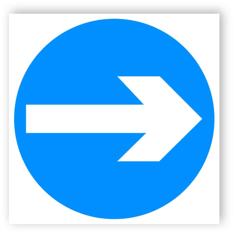 Vehicular traffic direction (right) sign