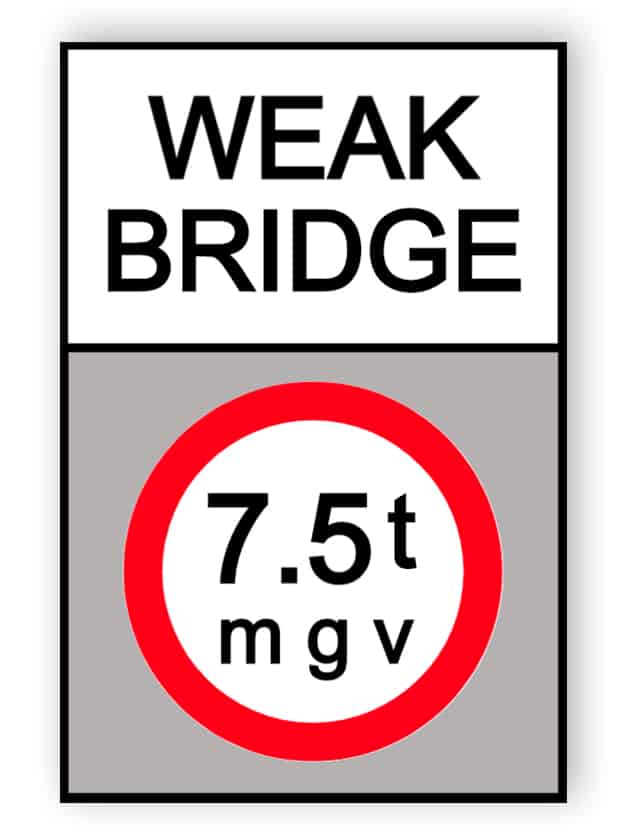 Weak bridge sign