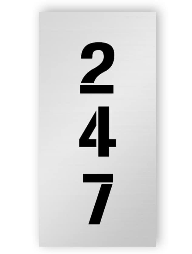 Silver rectangular door number