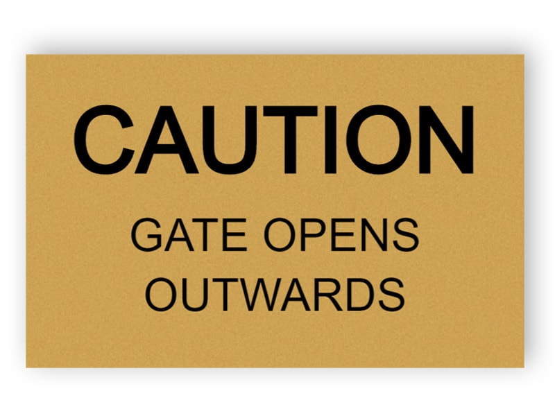 Gate opens outwards