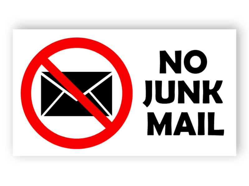 No junk mail sign 3
