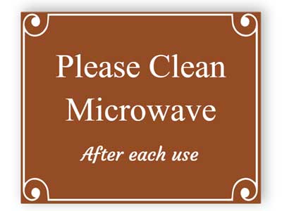 Please clean microwave - office courtesy sign