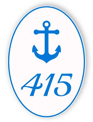 Door number with anchor