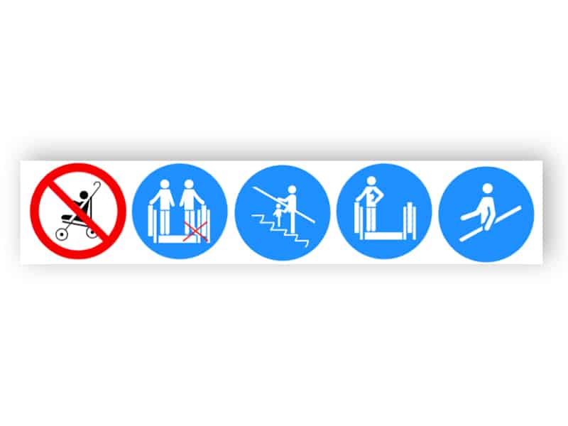 Escalator safety - sticker