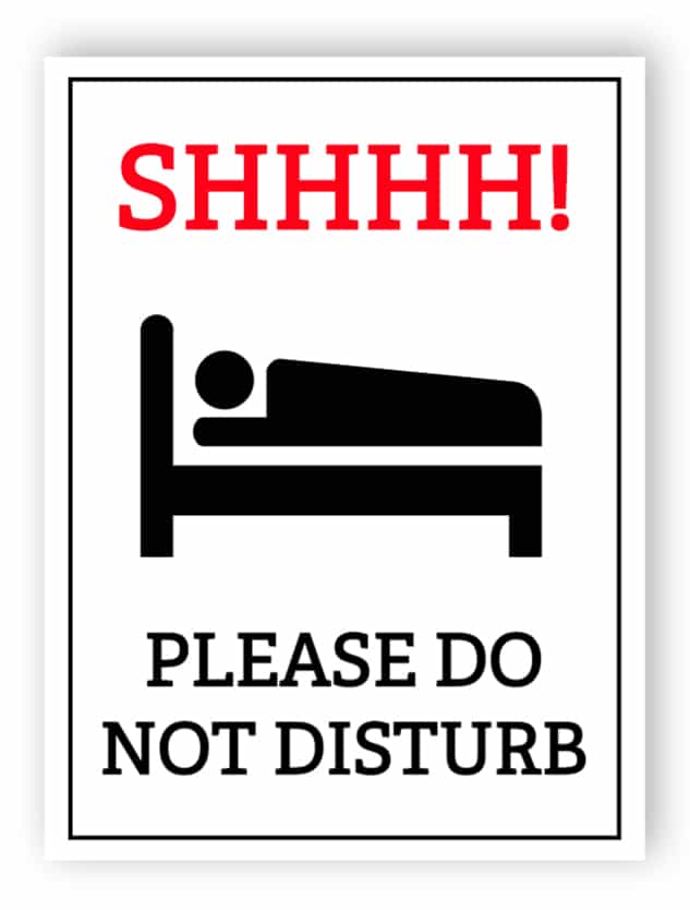 Please do not disturb sign