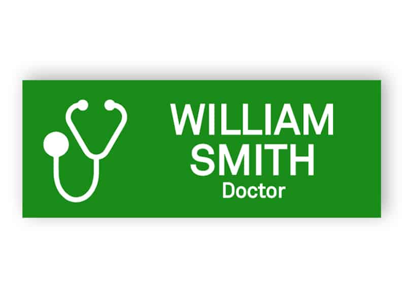 Green Name Badge for Doctor