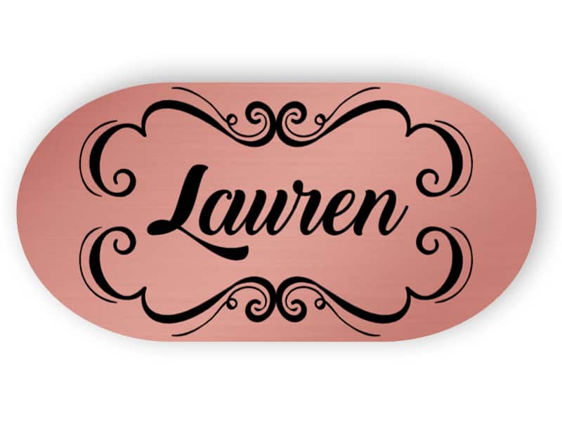 Rose gold name badge