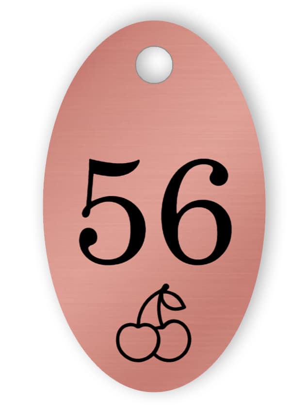 Rose gold room key tag