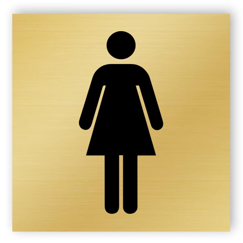 Gold toilet sign - women