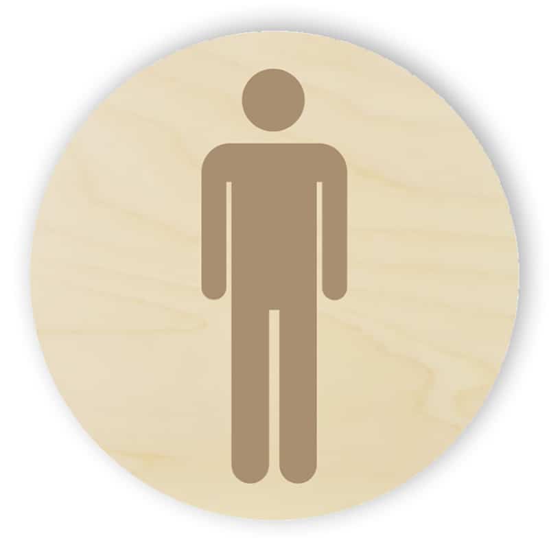 Wooden toilet sign - men