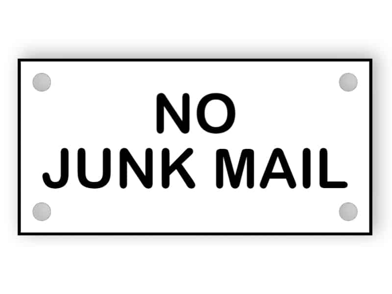 No junk mail sign 4