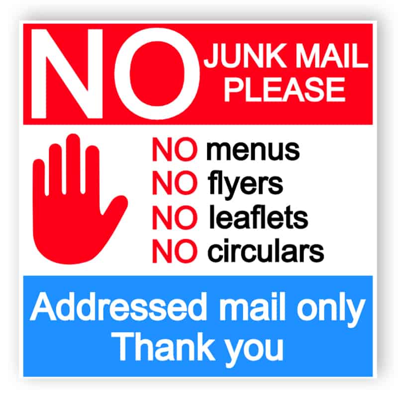 No junk mail sign 6