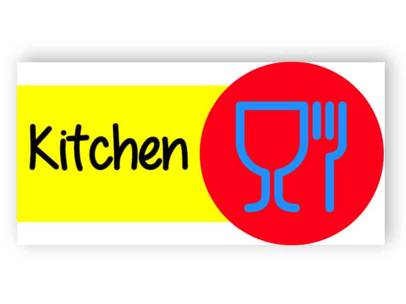Colorful kitchen sign
