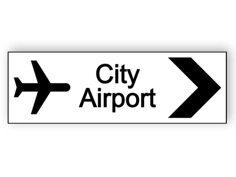 City airport sign