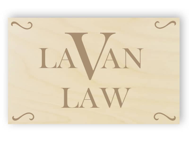Wooden office sign