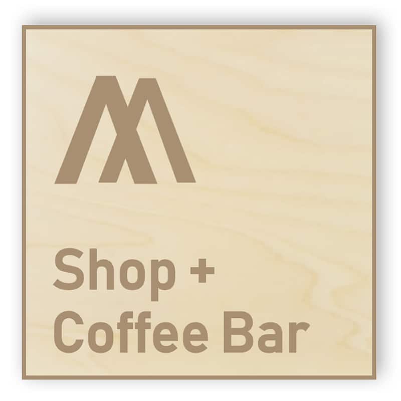 Wooden business sign