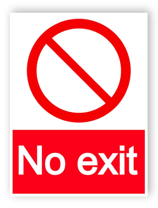 No exit - portrait sign