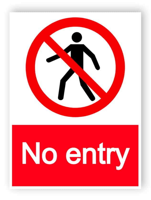 No entry with man sign