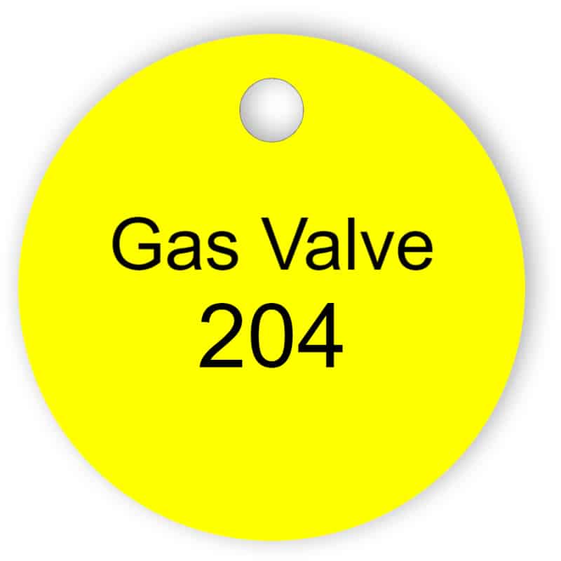 Gas valve tag