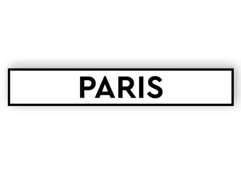 Paris - white sign