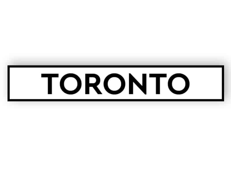 Toronto - white sign
