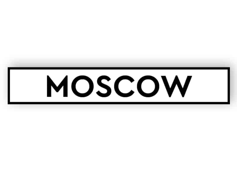 Moscow - white sign