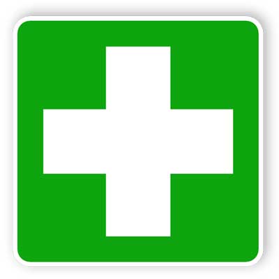 First aid - square sticker