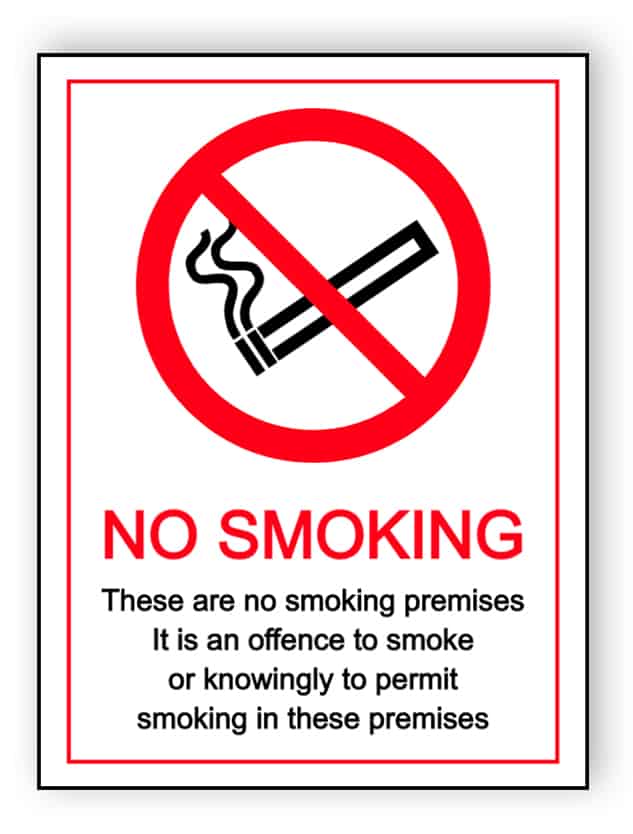 No smoking - these are smoking premises - portrait sign