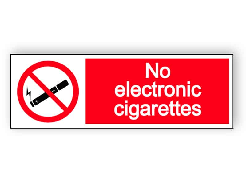 No electronic cigarettes - landscape sign