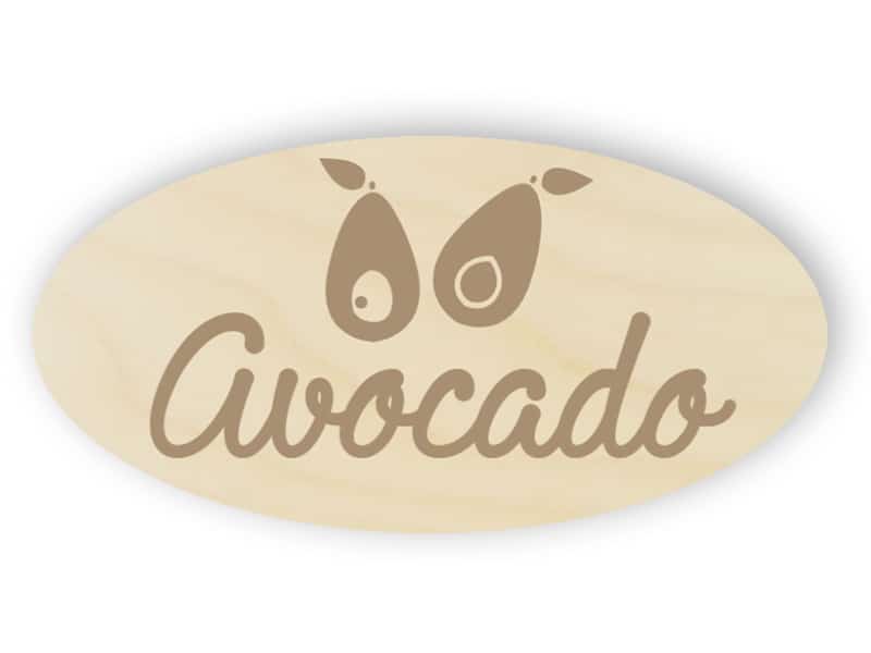 Wooden avocado sign