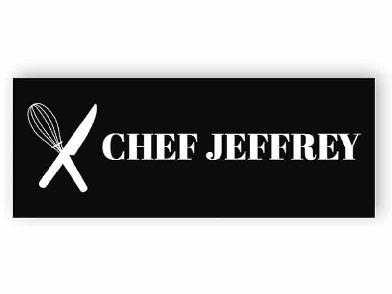 Black name tag for chef