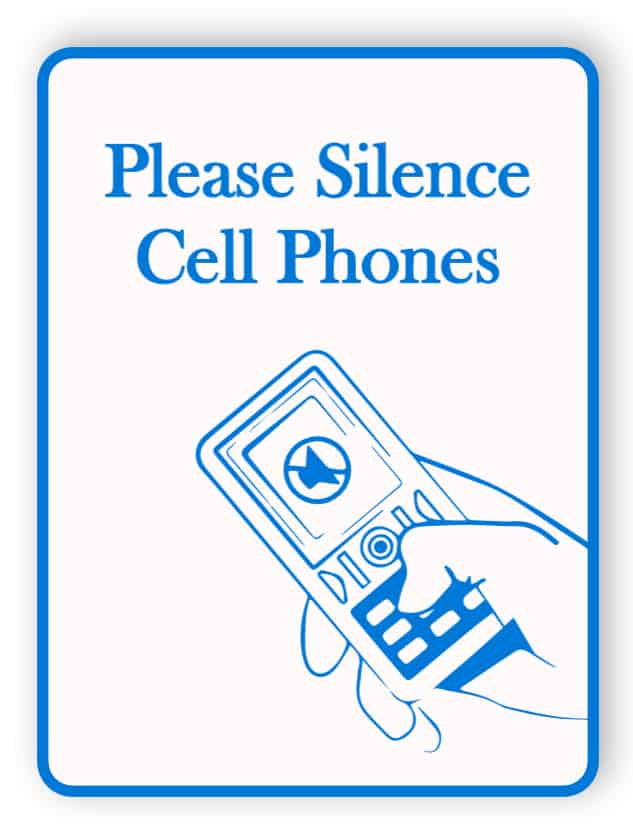 Please silence cell phones sign
