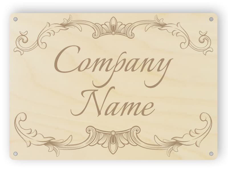 Custom wooden company sign