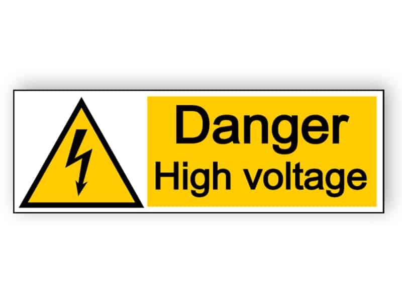 Danger high voltage - landscape sign