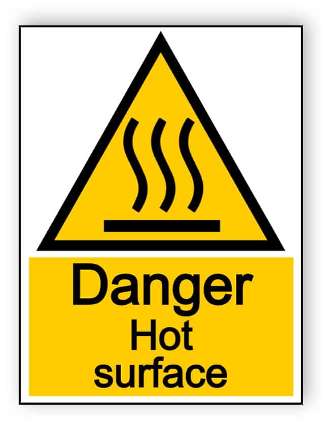 Danger hot surface - portrait sign
