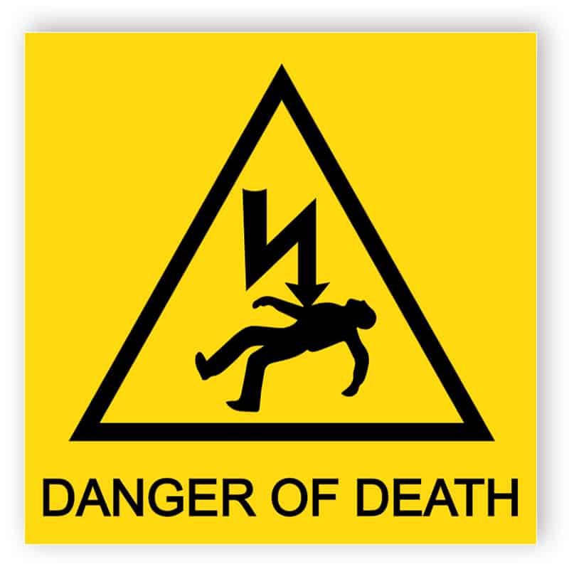 Danger of death square sign