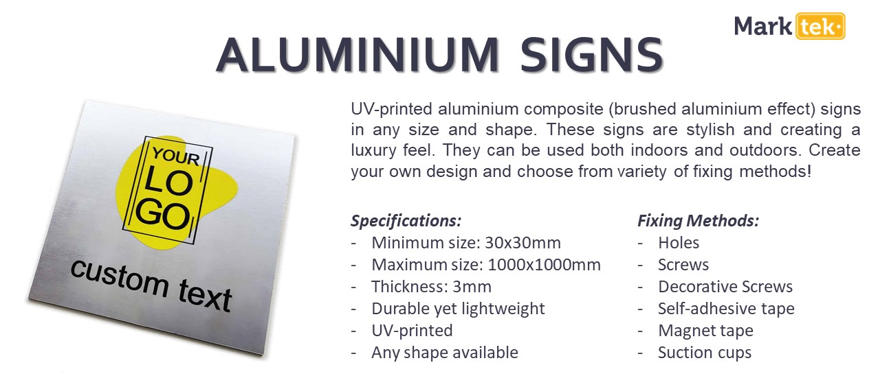 Aluminium signs specifications