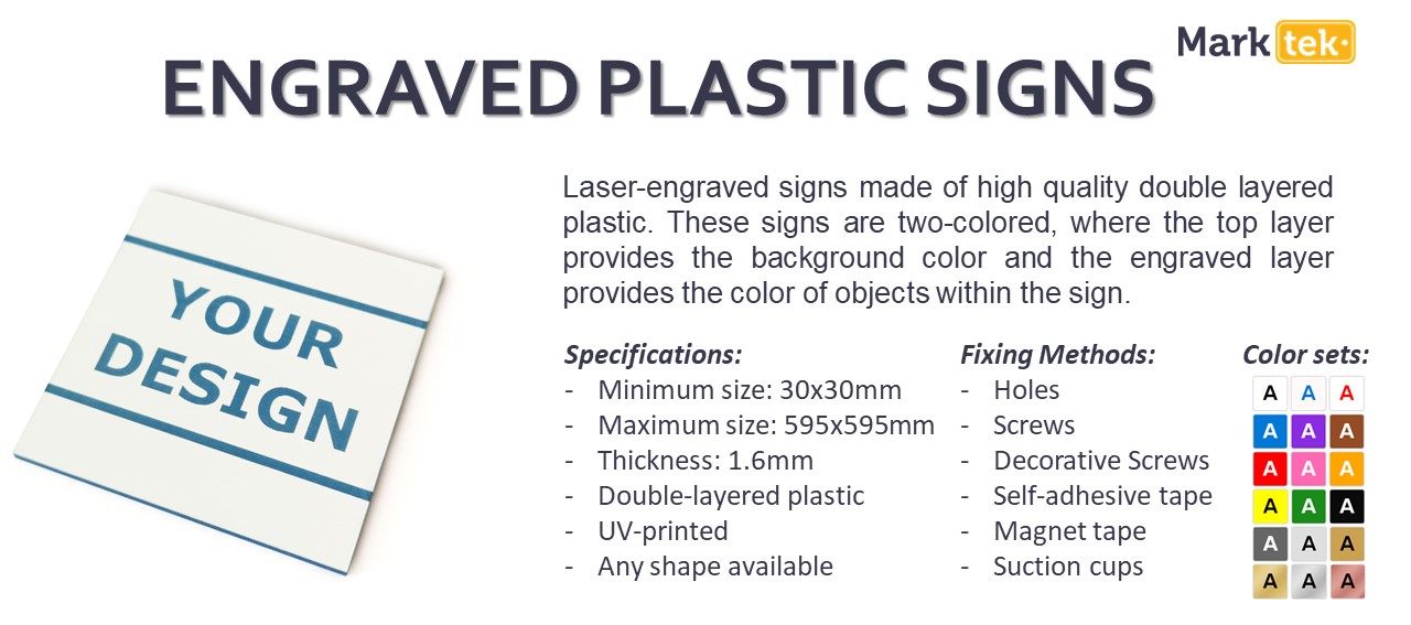 Engraved plastic signs specifications