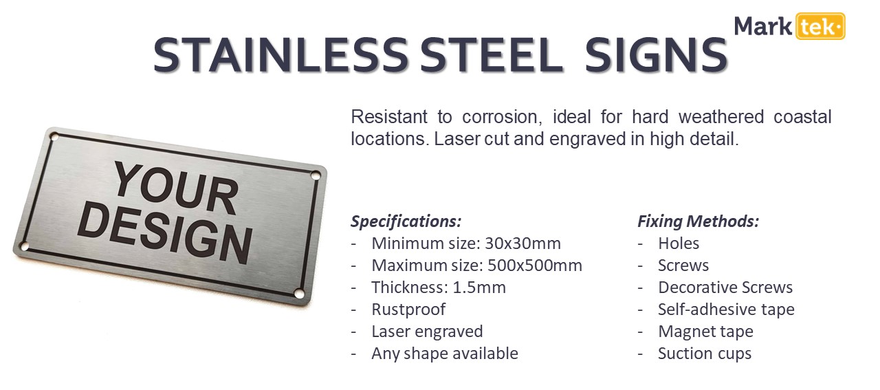 Stainless steel signs specifications