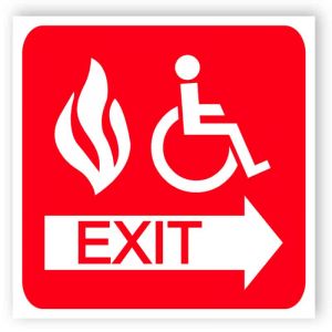 Fire Safety Exit - Disabled sign
