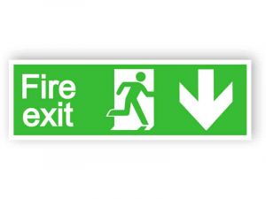 Fire exit sign - arrow down