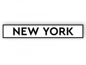 New York - white sign