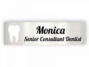 Aluminium name plate for dentist