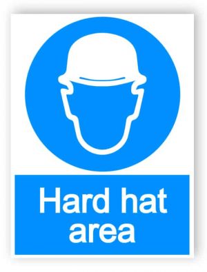 Hard hat area - portrait sign