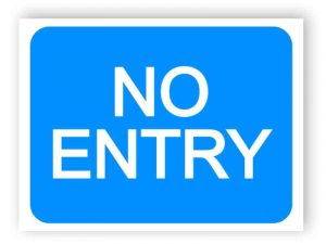 Entry to a car park not allowed sign