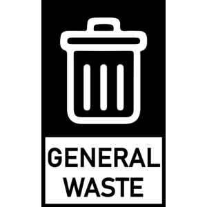 Black general waste sticker